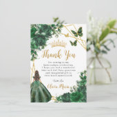 シックなエメラルドグリーンフラワーズフローラキンセアニラ サンキューカード (スタンド正面)