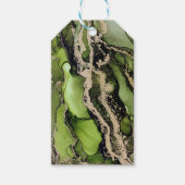 シックなエメラルドグリーンブラック ギフトタグ (正面)