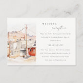 シックなエルパソテキサス州シティスケープ結婚式レセプション エンクロージャーカード (正面)