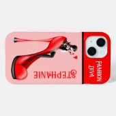 シックなエレガンス: キスを飛ばすおしゃれな女性 Case-Mate iPhoneケース (裏面 (横))