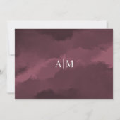 シックなエレガントウォーターカラーバーガンディーウェディングRSVPカード 招待状 (裏面)