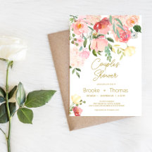 シックなエレガントカップルのシャワー招待