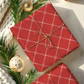 シックなエレガントクミニマルリスマスリボン模様 ラッピングペーパーシート