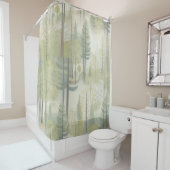 シックなエレガントクリームとレザーの花のテクスチャの外観 シャワーカーテン (インサイチュ)