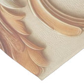 シックなエレガントクリームとレザーの花のテクスチャの外観 ショートテーブルランナー (コーナー)