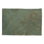 シックなエレガントクリームとレザーの花のテクスチャの外観 枕カバー (裏面)