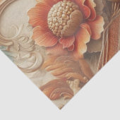 シックなエレガントクリームとレザーの花のテクスチャの外観 薄葉紙 (詳細)