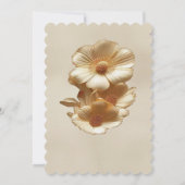 シックなエレガントクリームとレザーの花の質感 サンキューカード (裏面)