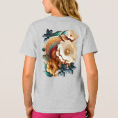 シックなエレガントクリームとレザーの花の質感 Tシャツ (裏面)