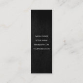シックなエレガントシアースコームグランギーなテクスチャ スキニー名刺 (裏面)