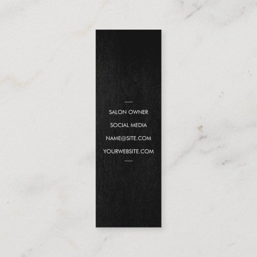 シックなエレガントシアースコームグランギーなテクスチャ スキニー名刺 (裏面)