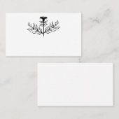 シックなエレガントシンプルブラック&ホワイトリリーラインアート プレイスカード (正面/裏面)