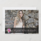 シックなエレガントバラフローラ写真の退職パーティー 招待状 (裏面)