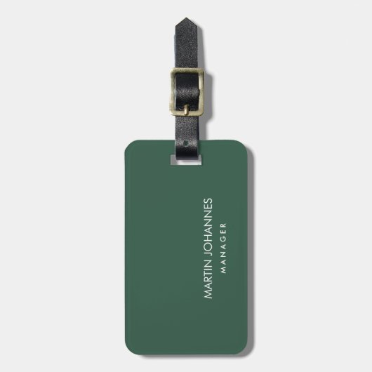 シックなエレガントプレーンスタイリッシュグリモダンーの名前の追加 ラゲッジタグ (正面縦)