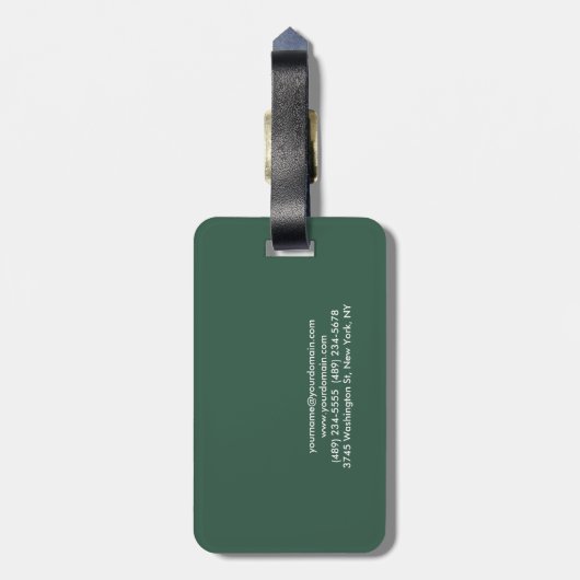 シックなエレガントプレーンスタイリッシュグリモダンーの名前の追加 ラゲッジタグ (裏面縦)