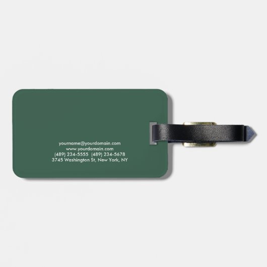シックなエレガントプレーンスタイリッシュグリモダンーの名前の追加 ラゲッジタグ (裏面横)