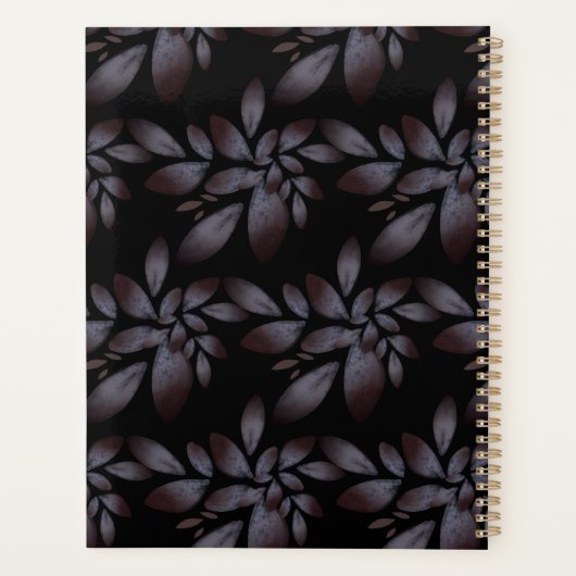 シックなエレガントマットフローラルパタモノグラムのーン プランナー手帳 (裏面)