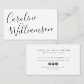 シックなエレガント台本の書道のソーシャルメディアのアイコン 名刺 (正面/裏面)