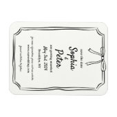 シックなエレガント弓タイムレスウェディング日付を保存 マグネット (横)