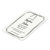 シックなエレガント弓タイムレスウェディング日付を保存 マグネット (左側)