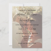 シックなエレガント書結婚道の写真の招待状 ノートカード (正面)