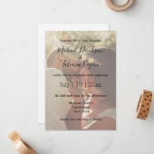 シックなエレガント書結婚道の写真の招待状 ノートカード (正面/裏面インサイチュ)