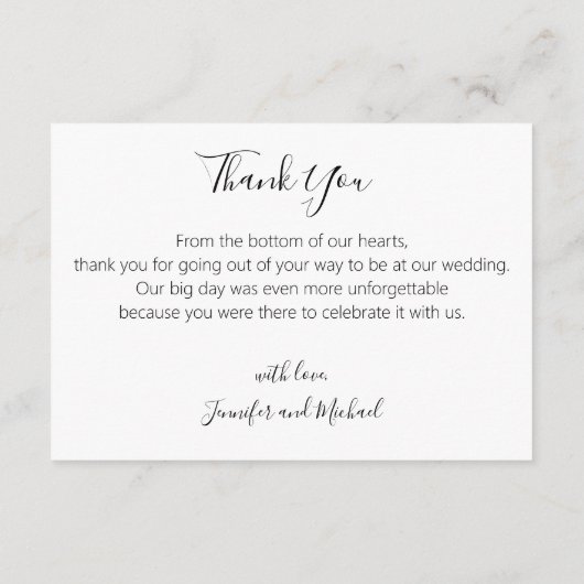 シックなエレガント書結婚道の3枚の写真コラージュ サンキューカード (裏面)