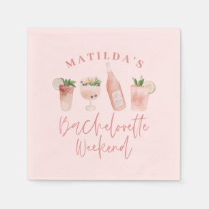 シックなエレガント水モダン色ドリンクバチェロレッテ スタンダードカクテルナプキン