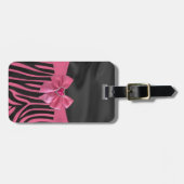 シックなエレガント絹布の効果がゼブラ印刷 ラゲッジタグ (正面横)