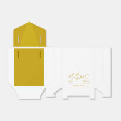 シックなエレガント金ゴールドと白の新郎新婦の名前 フェイバーボックス (折り畳みなし)