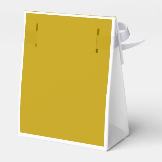 シックなエレガント金ゴールドと白の新郎新婦の名前 フェイバーボックス (裏面サイド)