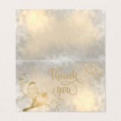 シックなエレガント金ゴールドハート、きらびやかなサンキューカード 名刺 (外部フラット)