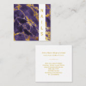*~*シックなエレガント金ゴールドパープル大理石爪、 ネイル スクエア名刺 (正面/裏面)