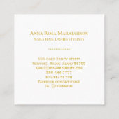 *~*シックなエレガント金ゴールドパープル大理石爪、 ネイル スクエア名刺 (裏面)