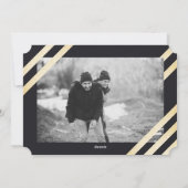 シックなエレガント金ゴールドメリークリスマス新婚夫婦の写真 シーズンカード (裏面)