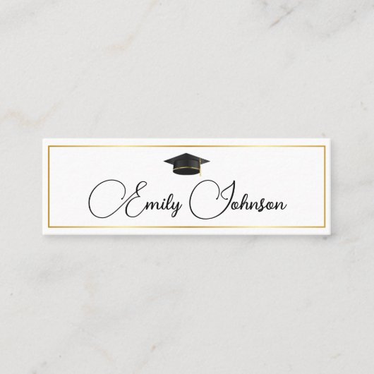 シックなエレガント金ゴールド大学院生とネットワーキング コーリングカード (正面)