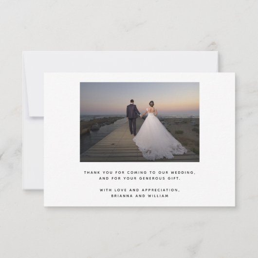 シックなエレガントWinterGreen金ゴールドありがとうフォトカード サンキューカード (裏面)