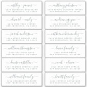 シックなオフブラックスクリプト結婚のゲスト住所 シール (正面)