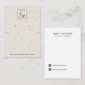 シックなオフホワイトテラゾネックレスイヤリングディスプレイ 名刺 (正面/裏面)
