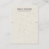 シックなオフホワイトテラゾネックレスブレスレットディスプレイ 名刺 (正面)