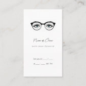 シックなオプトメトロリストブルーアイズグラスアポイントメント 名刺 (正面)
