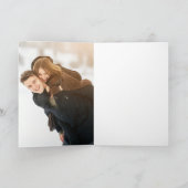 シックなオリーブグリーンクリスマスリース写真を折り畳み シーズンカード (内部)