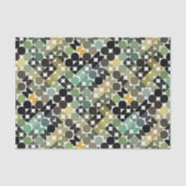 シックなオリーブグリーンタウペベージュサークルのアートパターン 薄葉紙 (正面)