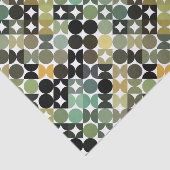 シックなオリーブグリーンタウペベージュサークルのアートパターン 薄葉紙 (詳細)