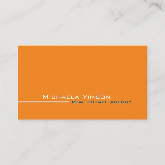 シックなオレンジとホワイトシンプルプロフェッショナル 名刺 (正面)