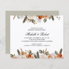 シックなオレンジアイボリーセージ結婚ズリハーサルディナー