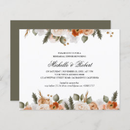 シックなオレンジアイボリーモス結婚ズリハーサルディナー