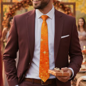 シックなオレンジグラデーション色のグリッタースパー結婚クル ネクタイ