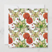 シックなオレンジスライスとシナモンクリスマス招待状 (裏面)