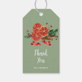 シックなオレンジスライスとシナモンスティック秋 ギフトタグ (正面)